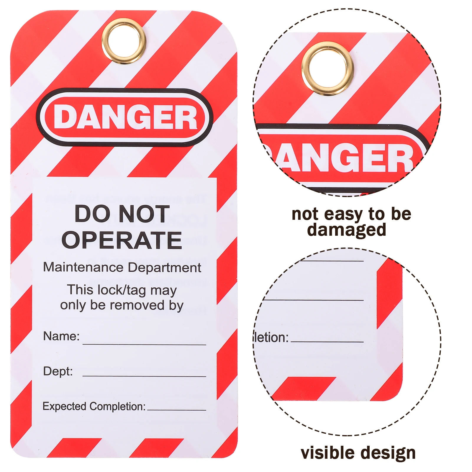 10pcs Warning For Equipment Repair Safety Plastic Hanging Equipment Safety Tags Tags Do Not Operate Alert Sign