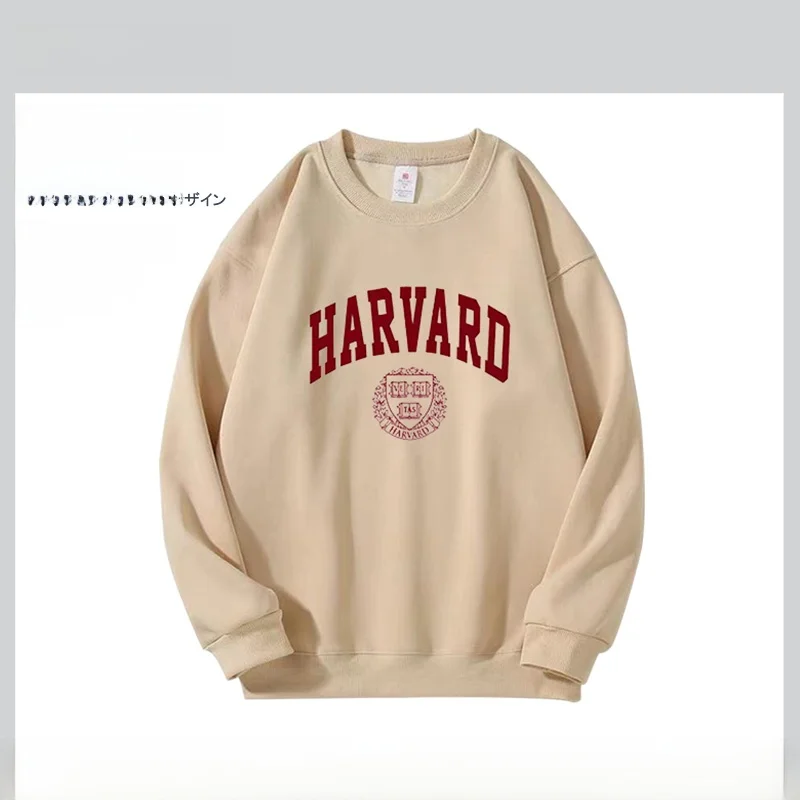 

Худи-свитшот Harvard University в британском стиле, из смесового хлопка и полиэстера, свободного кроя, с круглым вырезом, весна-осень