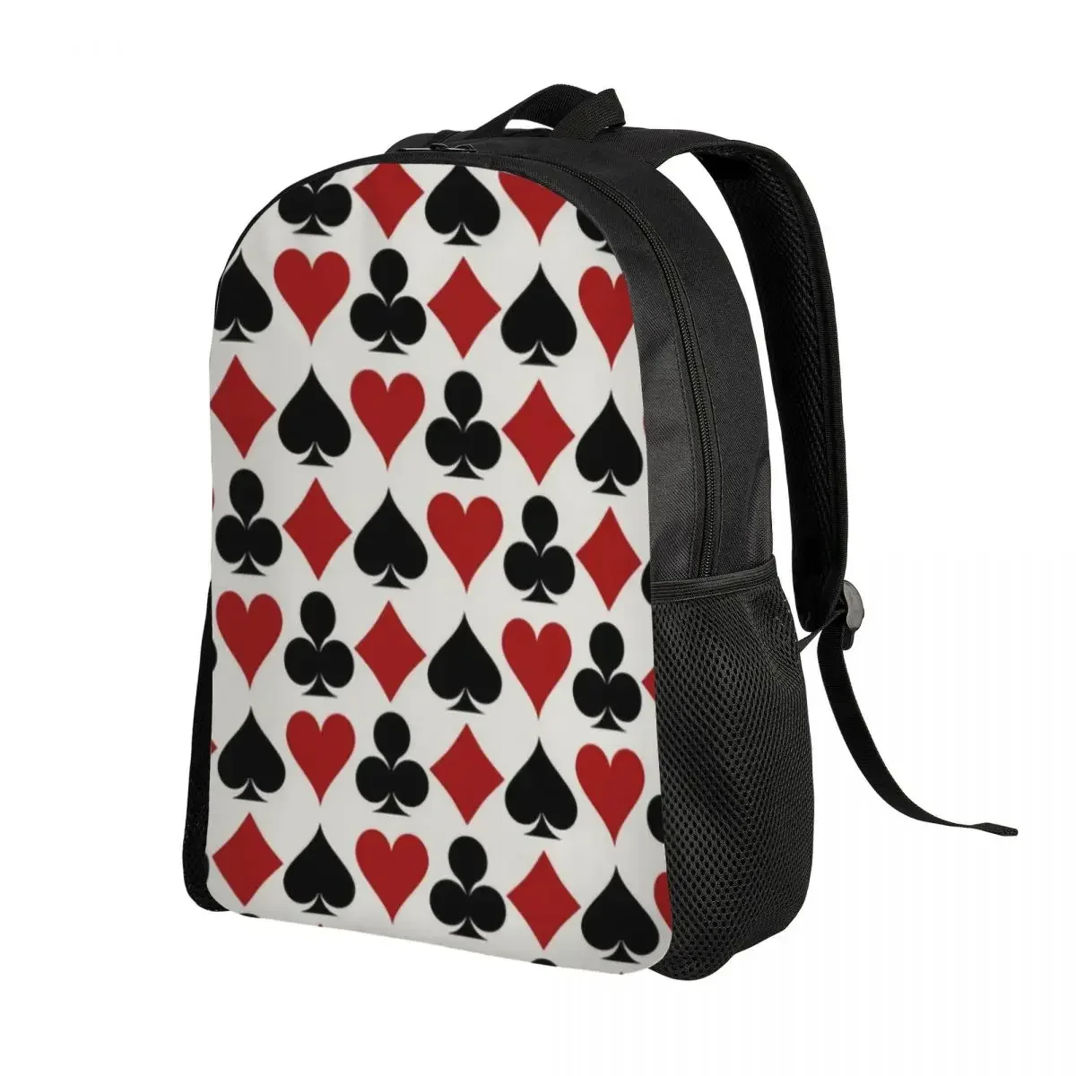 3D Print Poker Playing Card Symbols Backpacks Heart Spade Diamond Club School College Travel Bags Bookbag Fits 15 Inch Laptop