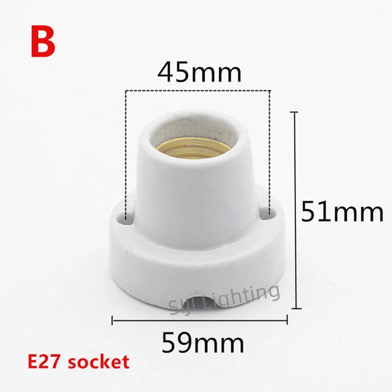 E27 socket screw ceramic waterproof explosion-proof lamp holder Outdoor factory engineering modified lamp base lighting fittings