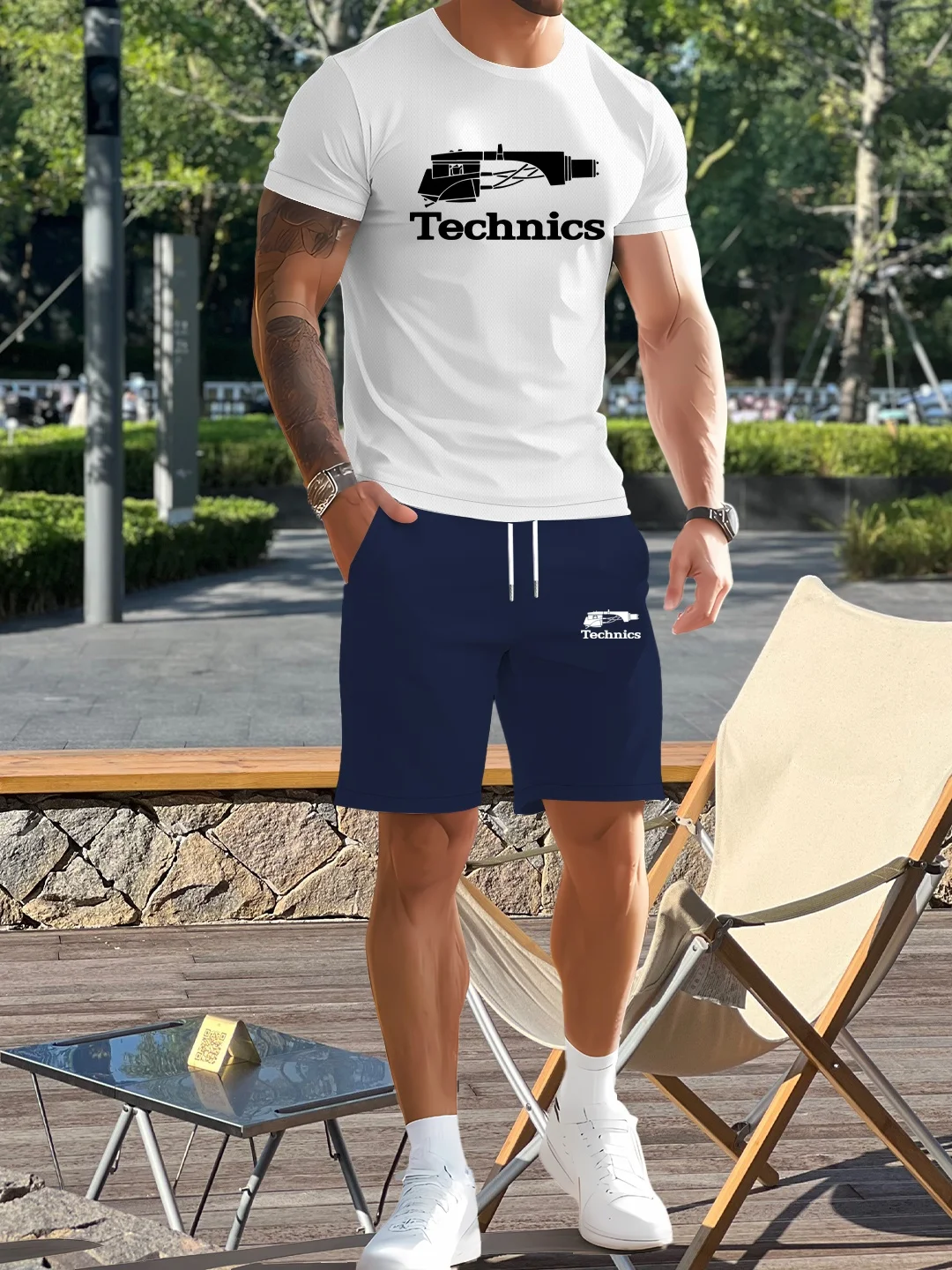 

High quality summer printed letter T-shirt cotton men's fashionable short sleeved top T-shirt high-end design set