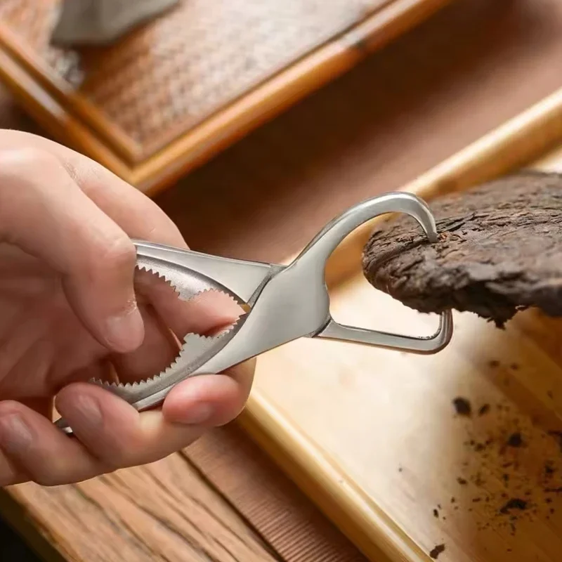 Professional 304 Stainless Steel Tea Pliers with Thickened Jaws for Puer Tea Cake Brick Opening Clamp Tool​
