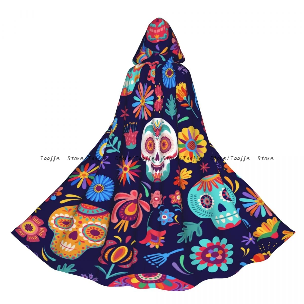 

Мексиканский сахарный череп День мертвых плащ ведьмы Хэллоуин косплей костюм для взрослых плащ унисекс ретро накидка в стиле ретро