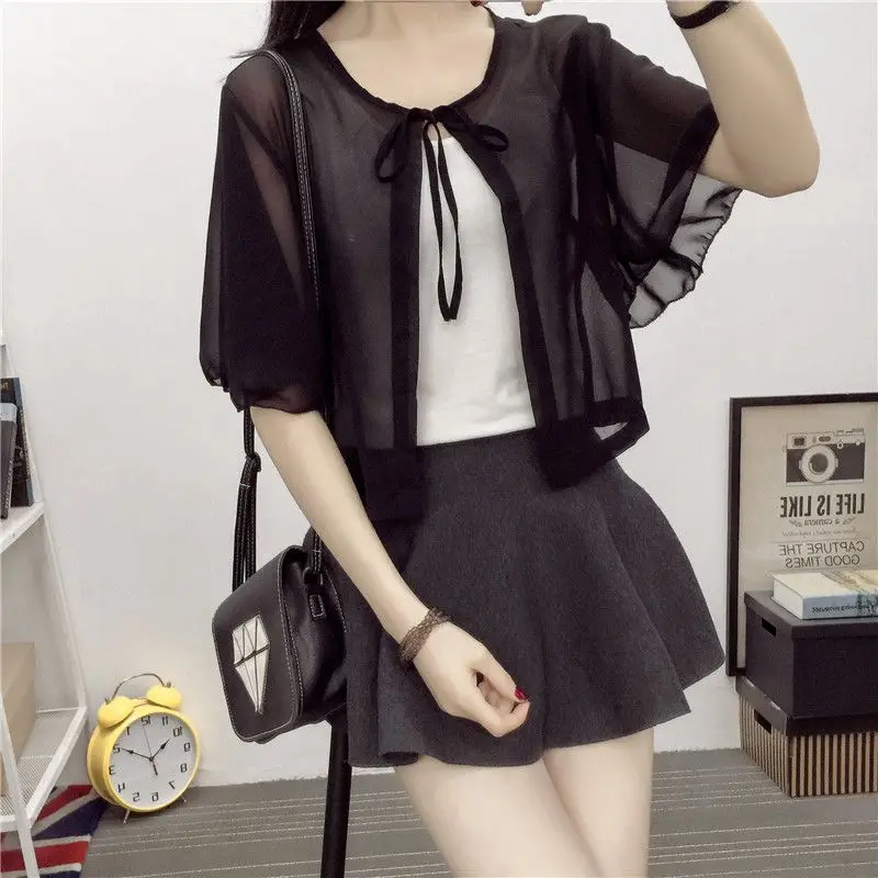 Damski letni sweter plus size, wyszczuplający, luźny, do noszenia na wierzch, cienki kardigan, zakrywający ciążę, idealny do klimatyzacji.