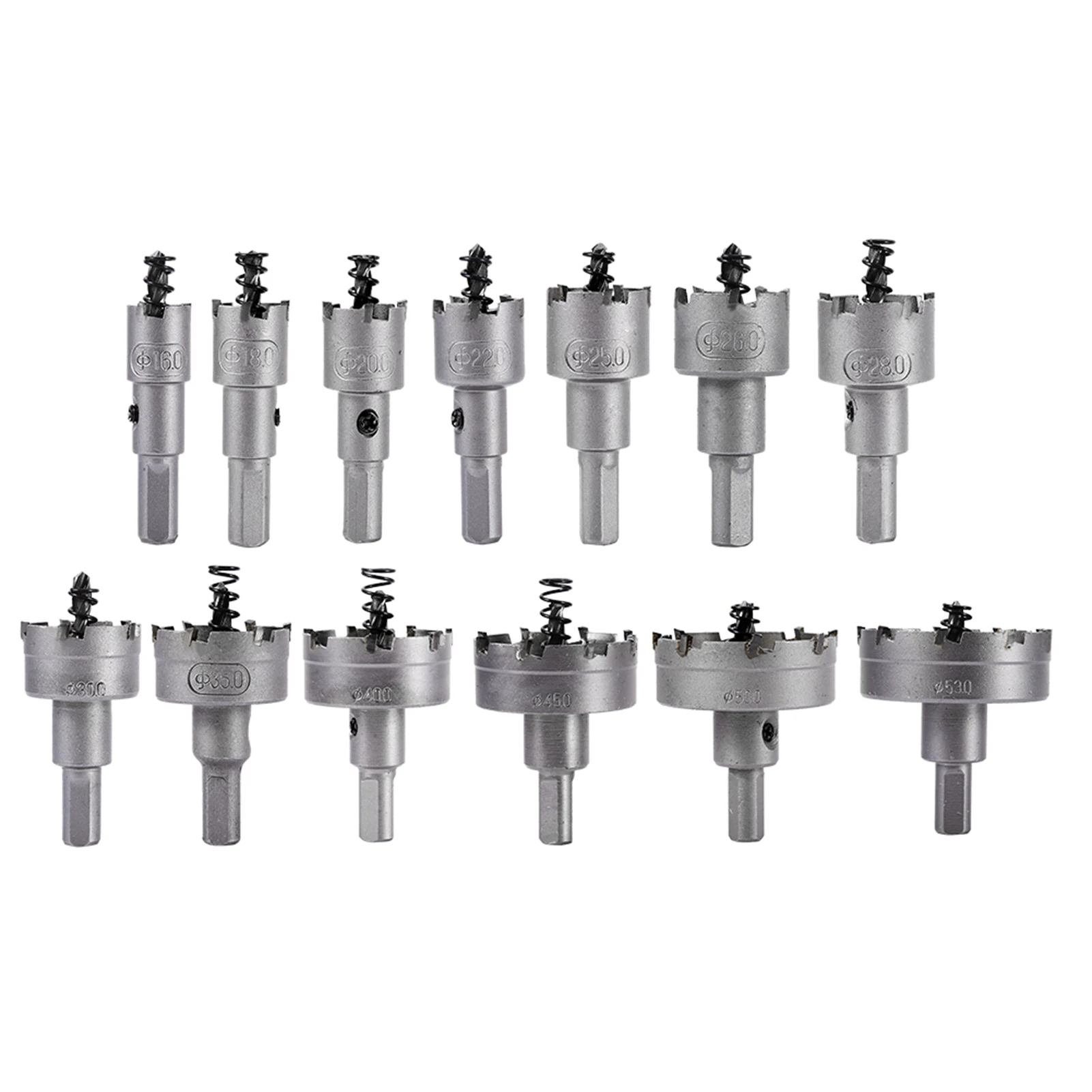 13pcs Stainless Steel Hole Saw Drill Set 16 18 20 22mm Carbide Tip TCT Drill Bit Hole Saw