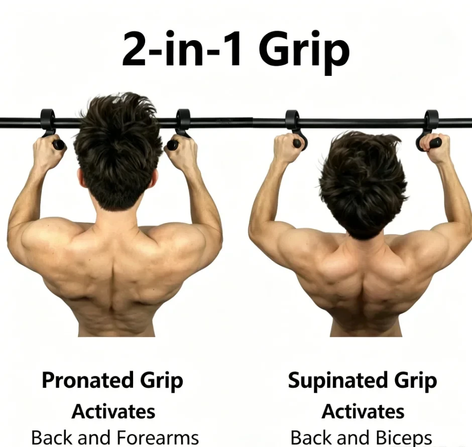 1Pair Ergonomic Pull-Up Grip Hooks, Multifunctional Weight Lifting Gym Grips, Versatile Strength Training Fitness Equipment
