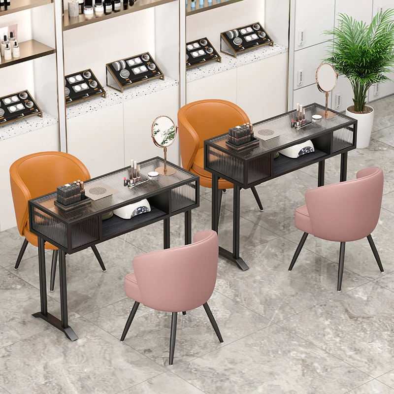 

European Luxury Manicure Table With Drawers Nordic Vintage Aesthetic Nail Table Trendy Elegant Mesa Manicura Saloon Furniture