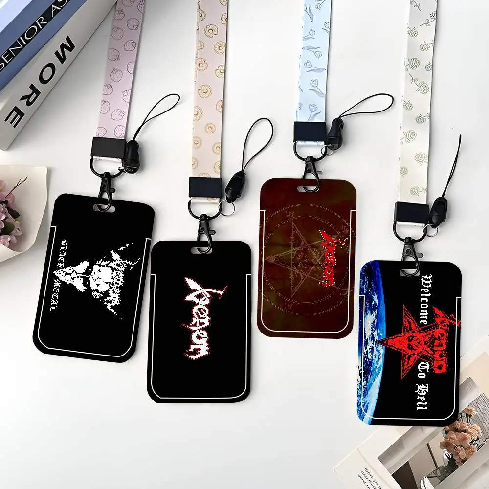 

Защитный чехол для ID-карт V-Venoms Black Metal Band: для школьных, пропускных, проездных и карт питания, с функцией легкого извлечения