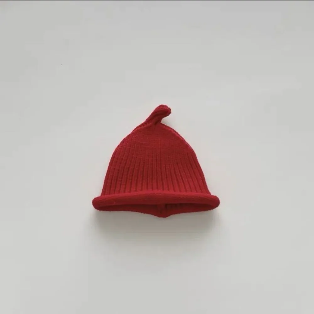 Cute Korean Style Baby Knit Cap Keep Warm Thick Baby Hat Solid Color Winter Cap Winter