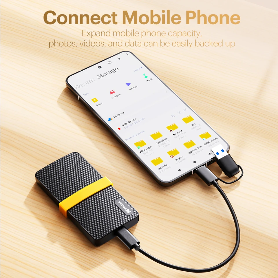 KODAK X200 External SSD Hard Drive HD Externo 1TB USB3.1 Mini