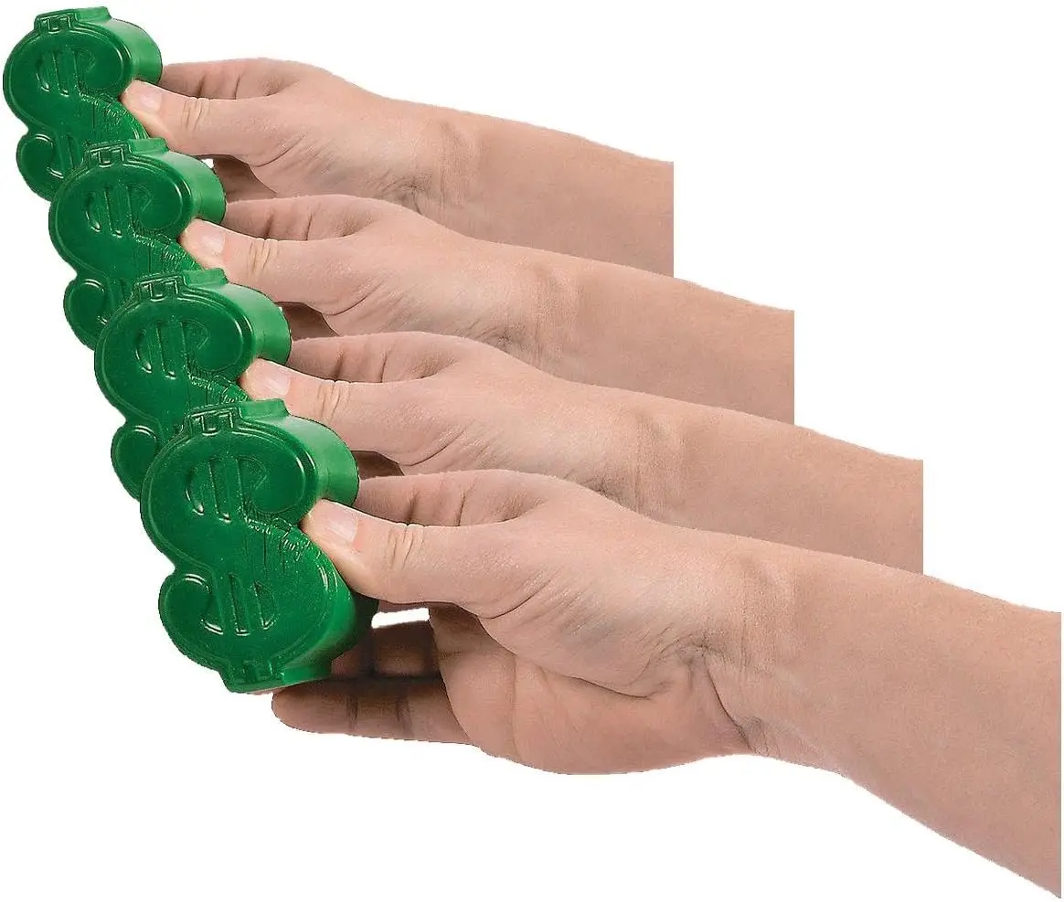 Dollar Sign Stress Toy - 12 Pieces - Educational and Learning Activities for Kids (Pack of 4)