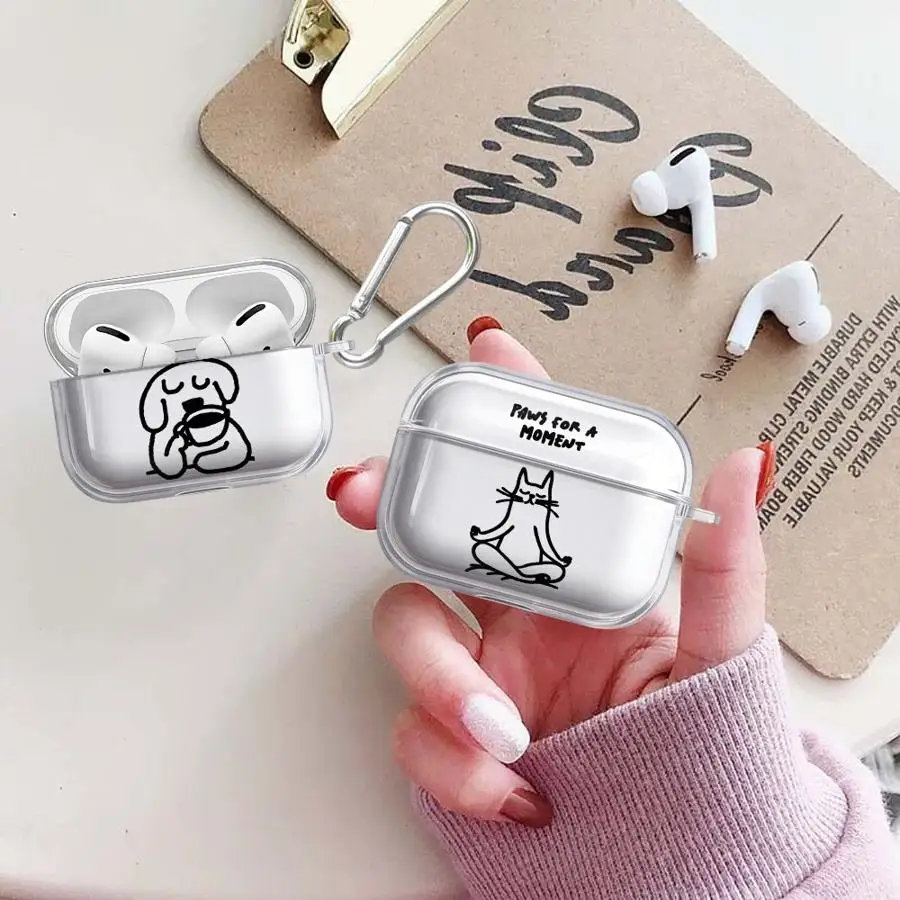 

Cartoon Cat Dog Clear Earphone Cases Cover Case For Airpods 1 Pro Pro2 3 2 Pro3 4