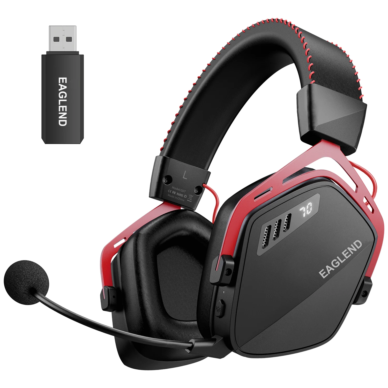 

Игровая гарнитура для киберспорта для PS5, PS4, XBOX, ПК, Mac, 2,4 ГГц, Bluetooth-наушники со сверхнизкой задержкой и шумоподавлением, с микрофоном G07