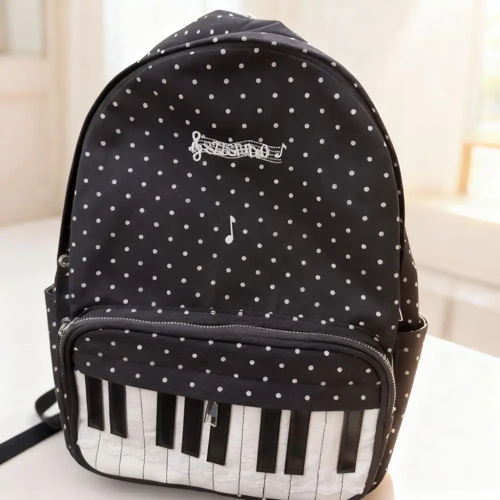 

Женский рюкзак с пианино в горошек, контрастный цвет, большая вместимость Y2k JK Lolita, школьная сумка для девочек, школьная сумка с волнистой точкой