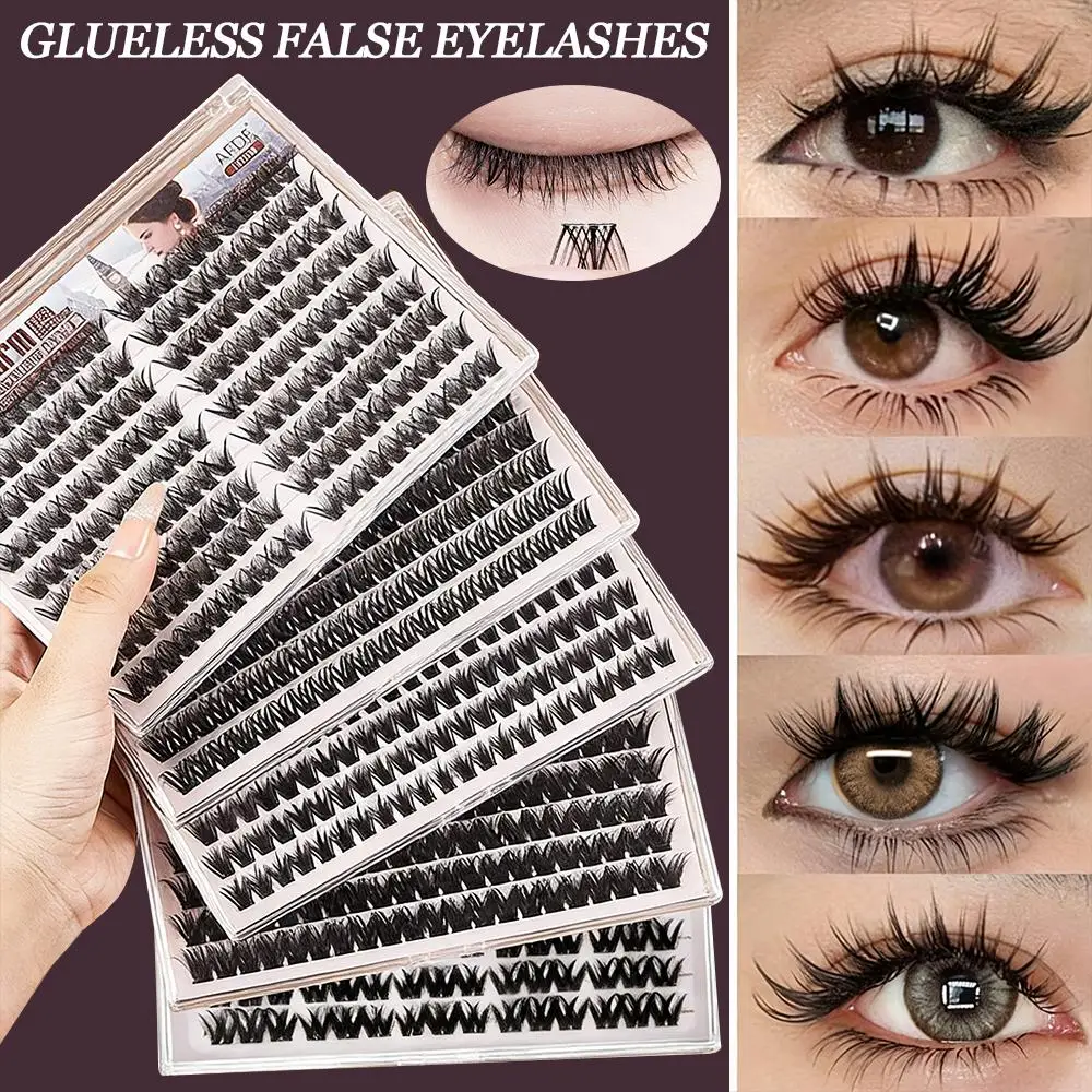 Cílios postiços sem cola de grande capacidade segmentados autoadesivos grossos fofos em quadrinhos singlecluster ferramenta de maquiagem de cílios autoadesivos