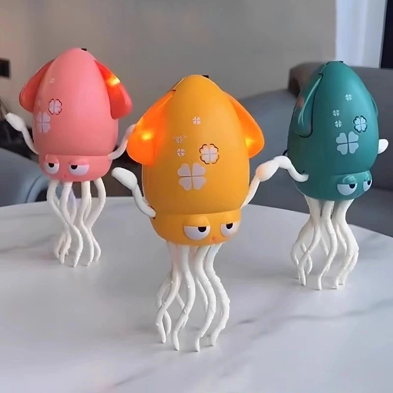 Creative Dancing Squid Auto-Sensing Obstacle Avoidance Electronic Pet with Music and Light Rechargeable Interactive Toy Gifts
