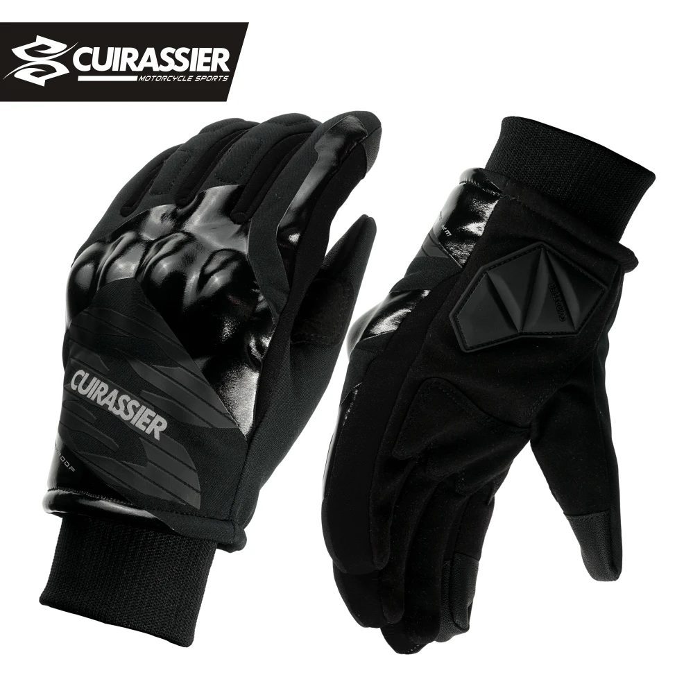 Cuirassier Warm Waterproof Motorcycle Gloves with Touchscreen Crash Protection High-Visibility Reflectors Cold-Weather Gloves