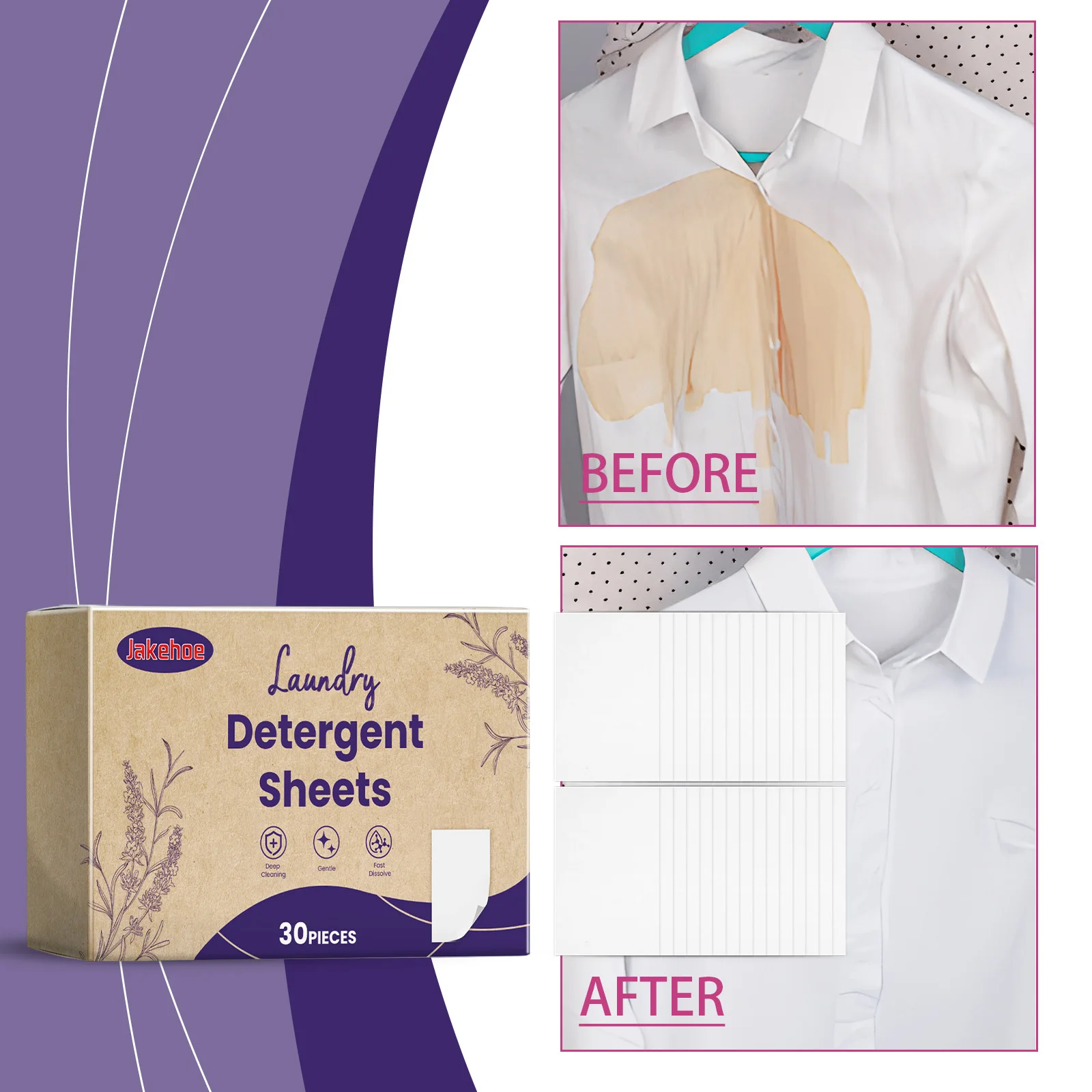 

300/150/60 шт. листы стирального порошка, глубокая чистка одежды, эффективное удаление пятен, длительное удержание ароматов, без остатков