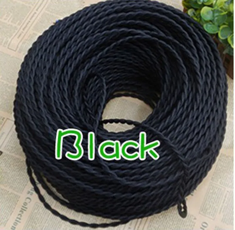 2x0.75 Vintage Electrical rope Wire Twisted Cable Retro Braided Fabric Wire DIY led pendant lamp wire vintage lamp cord