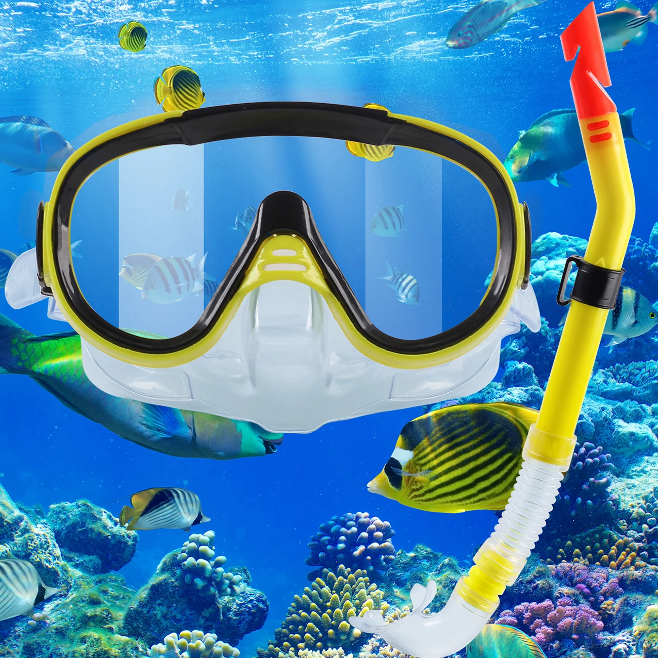 Schnorchelausrüstung für Erwachsene, Weitsicht-Schnorchelmaske, Schnorchelset für Erwachsene zum Schnorcheln, Tauchen, Schwimmen, Reisen (Erwachsene)