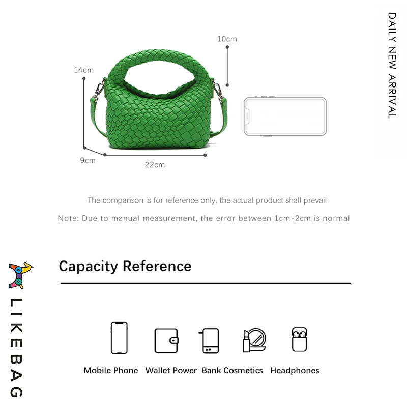 Imagem -03 - Likebag Mão das Senhoras Trançado Bolsa das Axilas Bolsa de Almoço Trançado de Couro do Plutônio Bolsa de Ombro de Mão