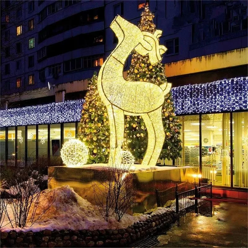 2D animal neon light outdoor beautiful Decorative 3D bear horse Lights High Quality Led Christmas large Elk deer motif Light