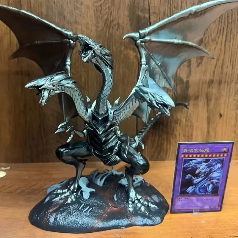 Yu-Gi-Oh Figure Blue-Eyes White Dragon Figures With Light 25cm Pvc Statue Model High Quality Collections Desk Decora Toys Gifts