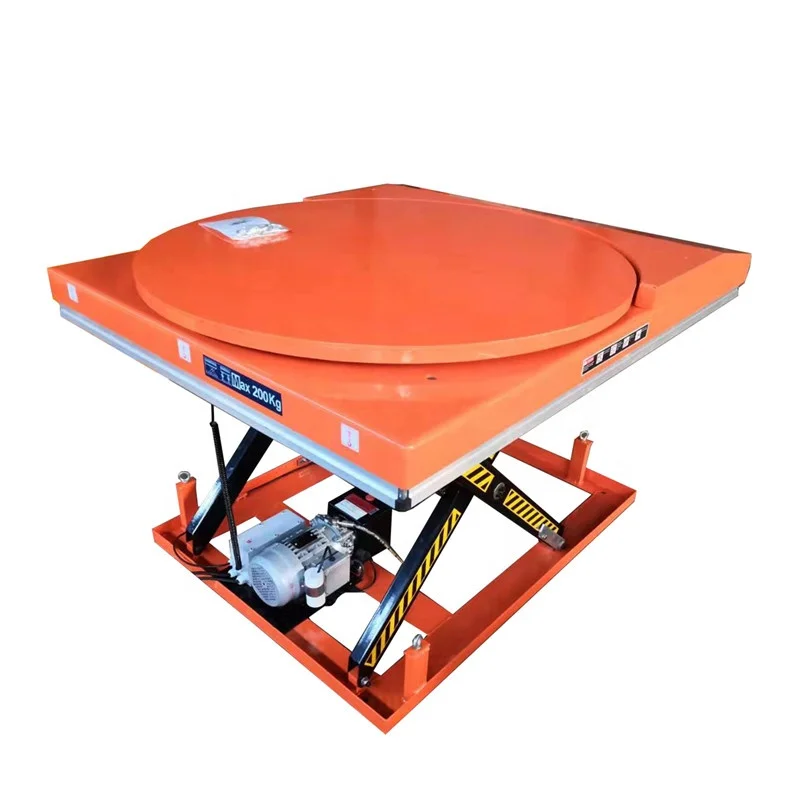 

【Best-selling】Unmatched New Design Lift Table With Round Rotary Platform For Precise Lifting With Remote Lowering Hand Lever