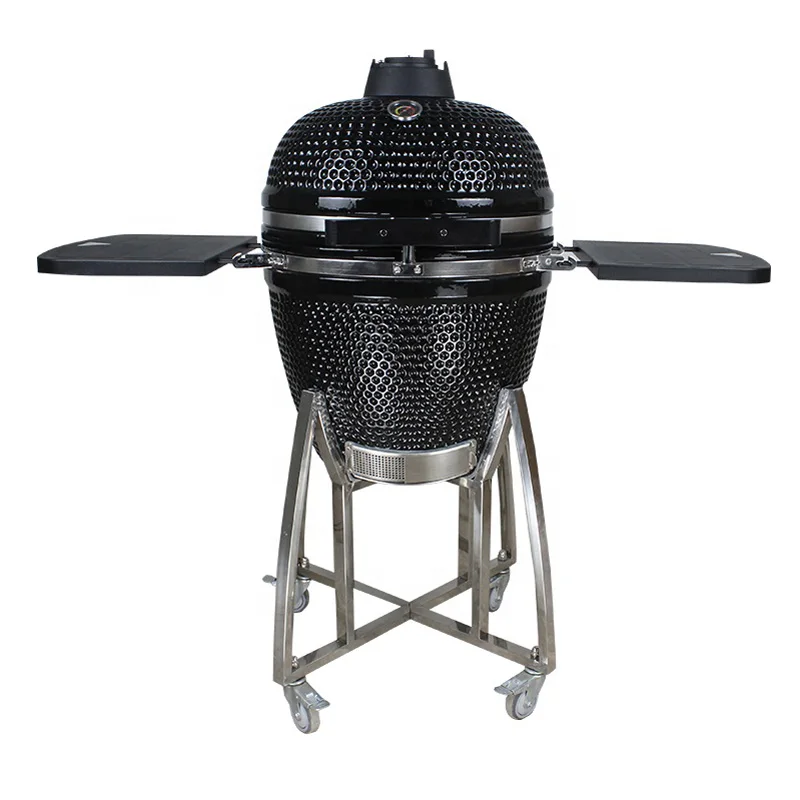 29 Inch Popular Outdoor Egg Shape Rotating Black Barbecue Ceramic Charcoal  pizza