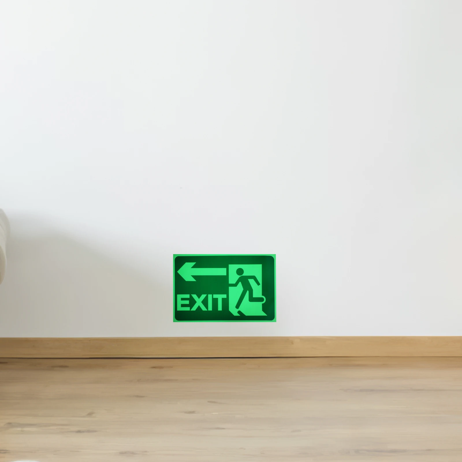 

Glow in Dark Safety Exit Signs 2 Sheets Adhesive Directional Stickers Emergency Security Signage Night Light Markers Traffic