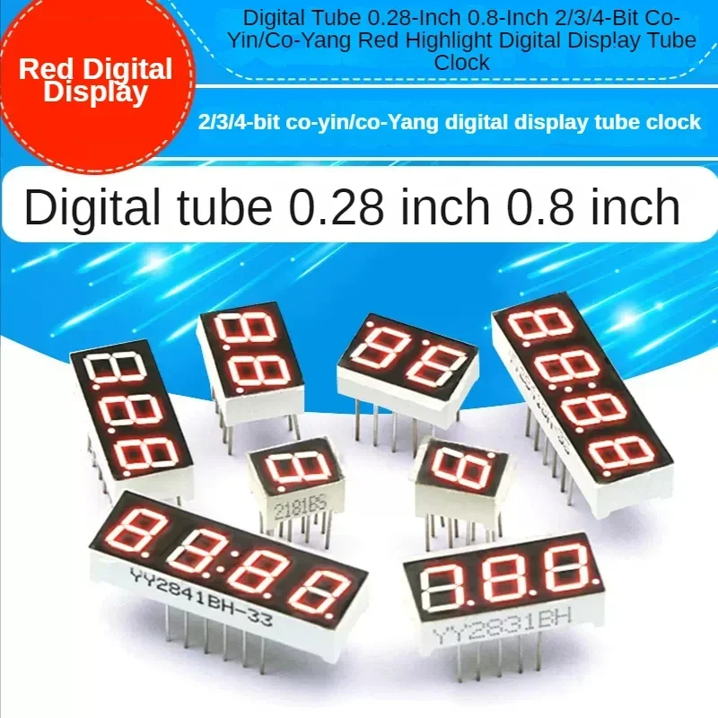 2PCS 0.28 0.4 0.56 Inch Digital Tube Common Anode Common Cathode Red 1 2 3 4 Bit Digital Tube Clock Red LED Display 7 Segment