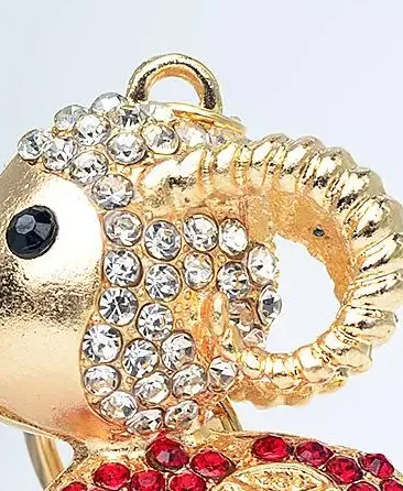 Cute Gold Plated Sheep Keychain Shiny Rhinestone Crystals Decor Bag Pendant Fashion Accessory for Girls Daily Outing Use