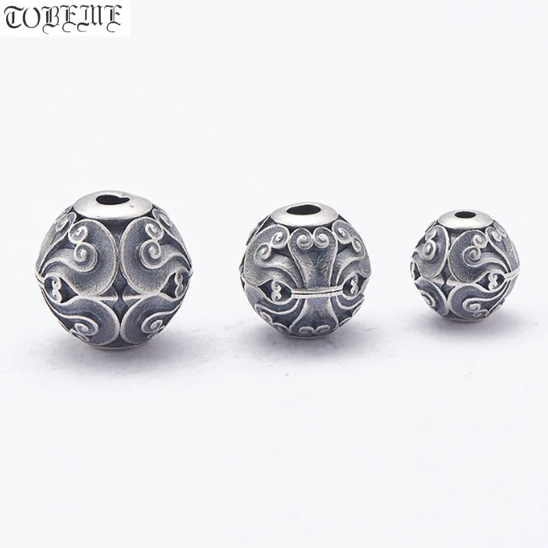 Vintage 100% 925 Silver Lucky Cloud Beads Sterling Loose Beads DIY Bracelet Findings