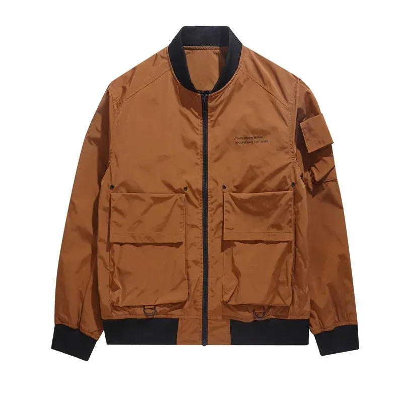 

MRMT 2025 Brand New Men's Jacket Jacket Multi-pocket Casual Workwear Pilot Men's Baseball Uniform Short Jacket