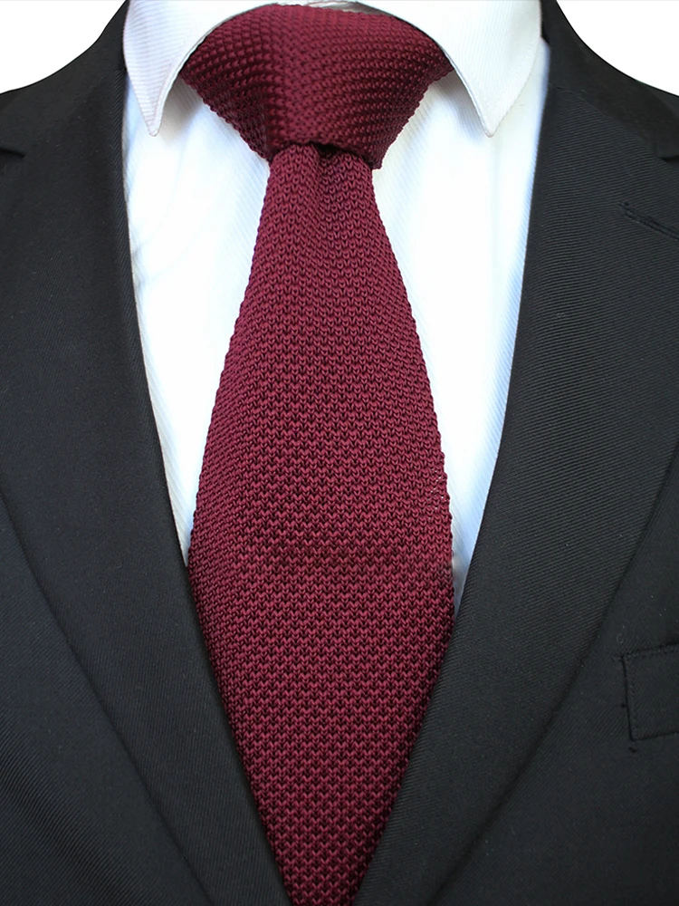 Modische Herren-Krawatten aus Strick, 7,5 cm breit, für formelle Anlässe, braune Krawatte, Hochzeitsaccessoire, Geschenk. – Detail 1