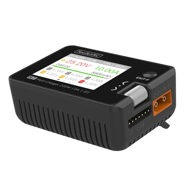 AParts ToolkitRC M7 200W 10A DC Balance Charger Discharger For 1-6S Lipo Battery With Voltage Servo Checker ESC Receiver Signal