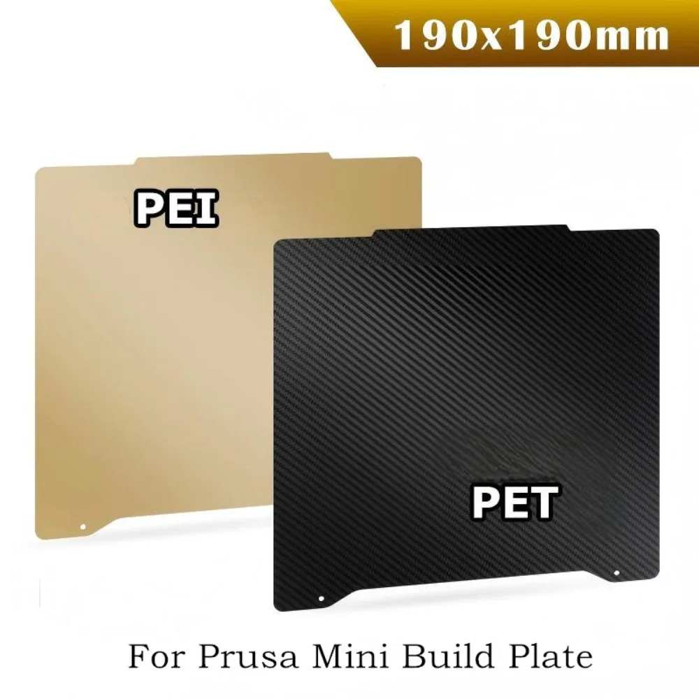

For Prusa Mini Build Plate 190x190mm Smooth PET PEI Sheet Double Sided Flexible Spring Steel Sheet Easy Remove Strong Adhesion