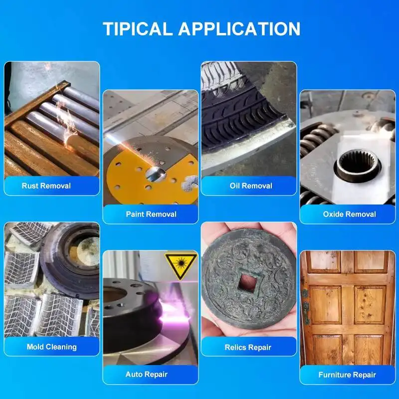 100W 3 In 1 MOPA Laser Cleaning Hine Portable New Fiber Technology Multifunctional For Rust Metal Wood Stone Stainless Steel
