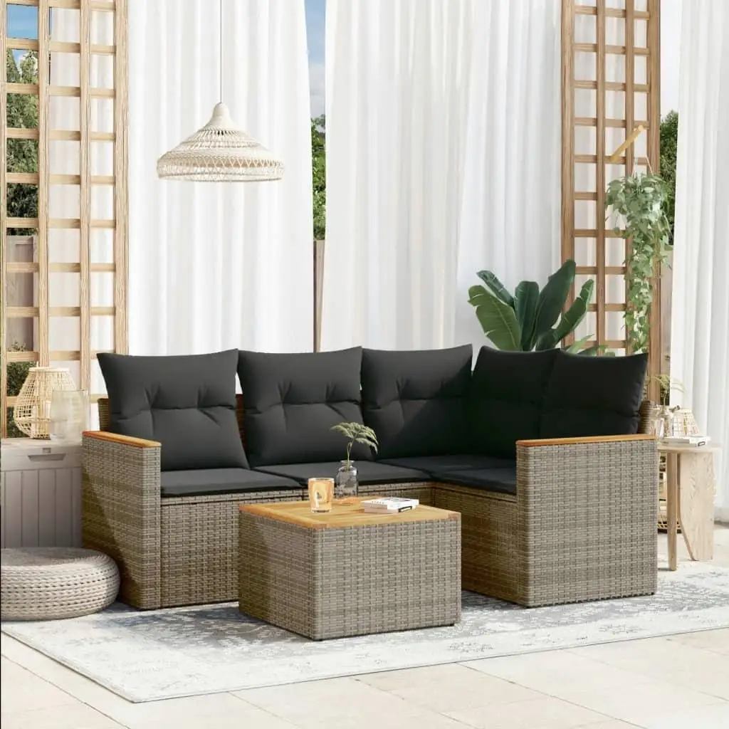 

Cozy Garden Sofa Set Grey Outdoor Furniture Modern Seating Comfortable Lounge Suite