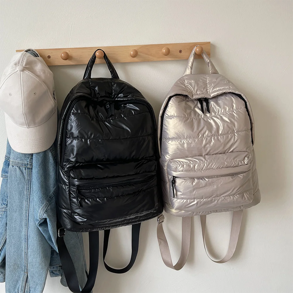 Puffer Backpack Multi Pocket for Women Men Handbag Adjustable Strap Shoulder Bag for Work Travel