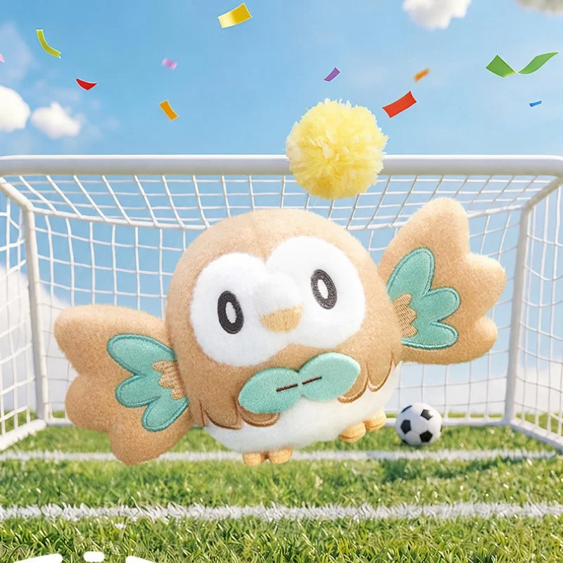 Genuine Pok é Mon Happy Cheerleading Pikachu Wooden Owl Anime Dolls Keychain Plush Pendant Toys Gifts