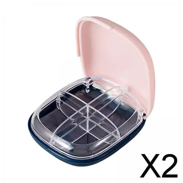 2xPortable Jewelry Storage Case with Lid Sealed for Travel Ear Studs Earrings