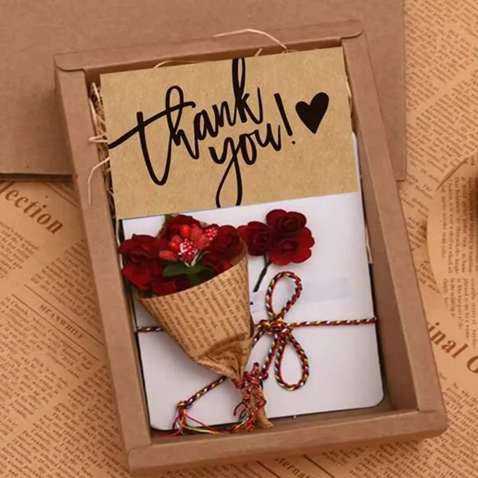 50pcs Natural Kraft Paper Thank You Cards for Small Business Appreciation Enterprise Thank You For Your Order Card Greeting Card - view 2