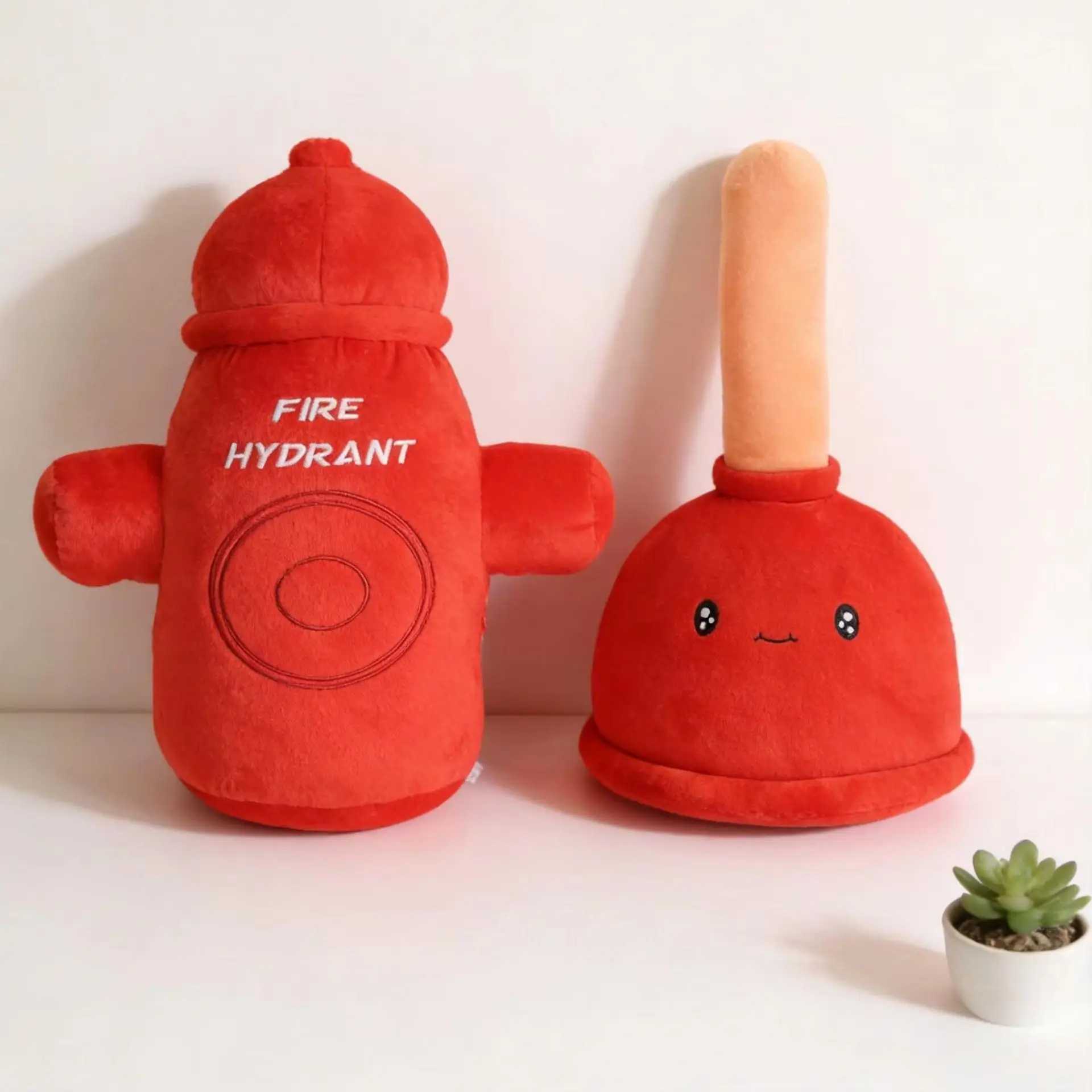 Kawaii Cartoon Fire Hydrant Plush Toy Soft Creative Fire‑Tool Stuffed Doll Pillow Appease Cushion Birthday Gift Kids Boys Girls