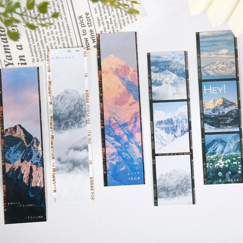 30 Pcs/Set Mountain Peaks And Sunset Series Bookmark INS Beautiful scenery Reading Book Holder Gift Stationery