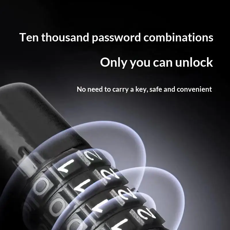 Durable 4-digit Code Password Lock Waterproof Rust-proof U-shaped Lock Zinc Alloy Wheel Locker Bicycle Motorcycle 1PC
