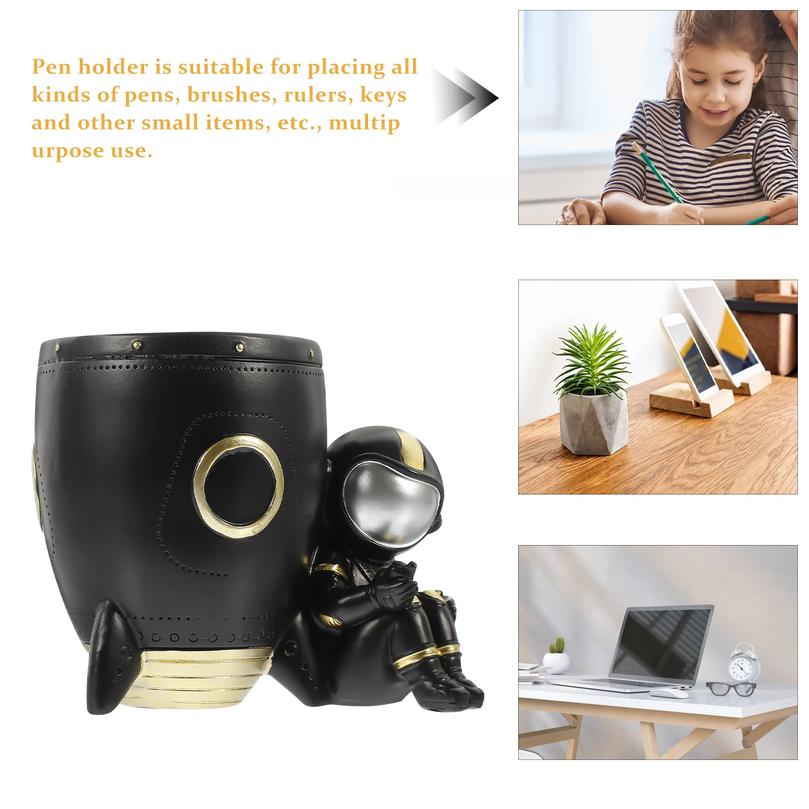 

Astronaut Pen Resin Craft Pot Pencil Cup Storage Solution Kids Desk Pen Holder For Desk ganizer Small Size