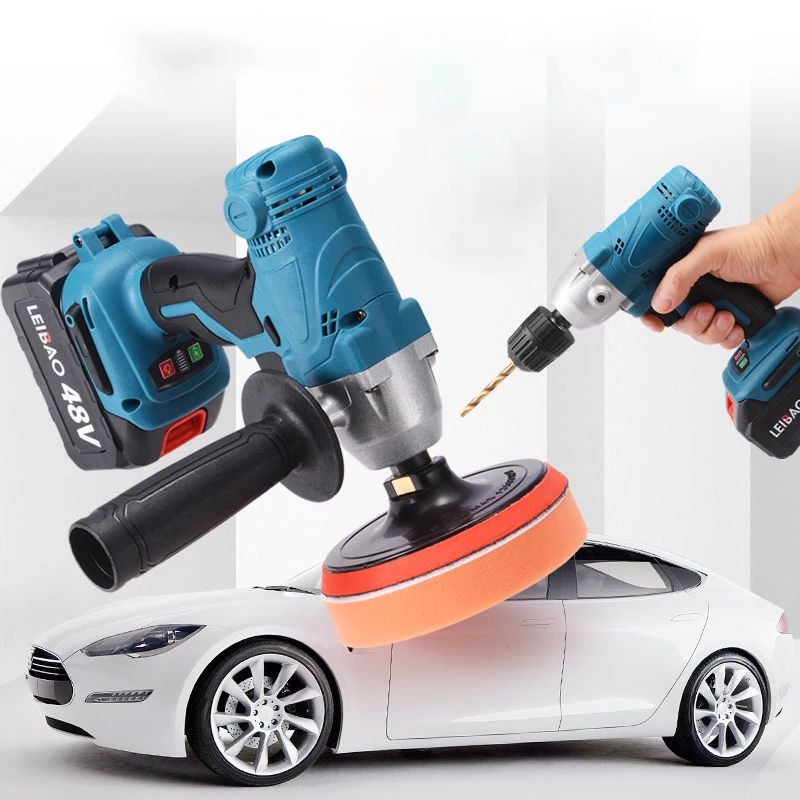 2 in1 48V Polisher Car Polishing Machine Cordless Battery Polishing Tool Sander Buffing Waxing Machine