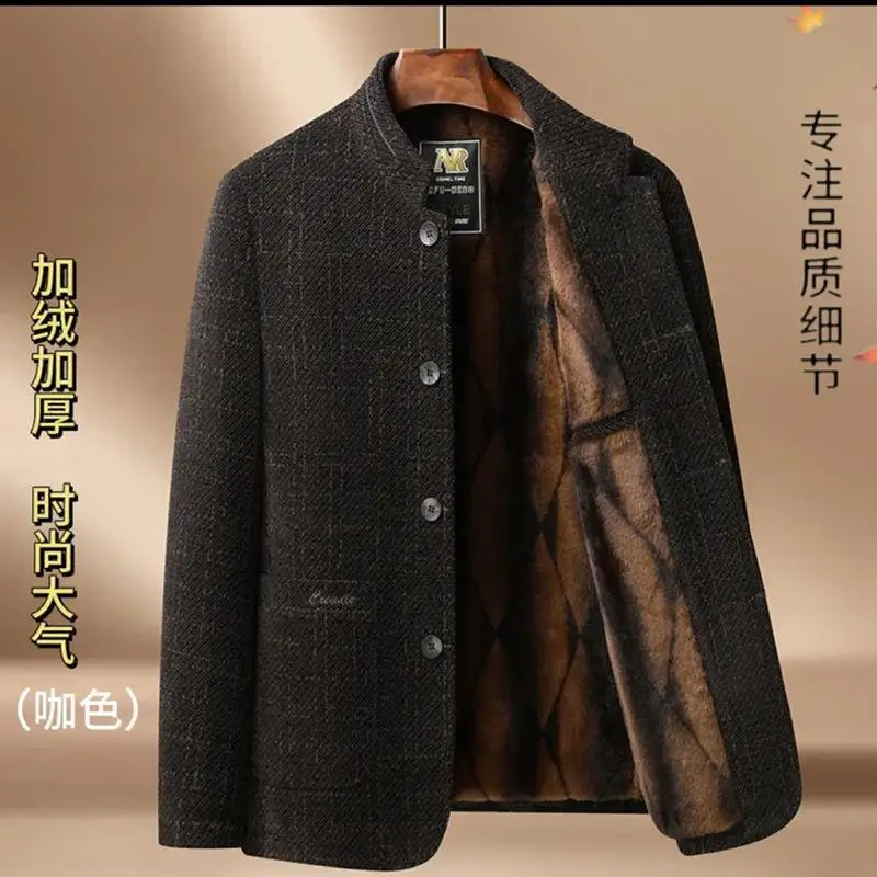 

Winter Versatile Woolen Jacket Men Thick Warm Casual Business Trench Wool Coat slim Streetwear Overcoat
