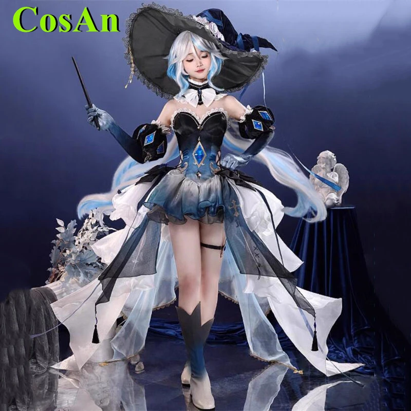 CosAn Hot Game Genshin Impact Furina Focalors Cosplay Costume Furina de Fontaine School Halloween Anime Arethusa Deep Sea